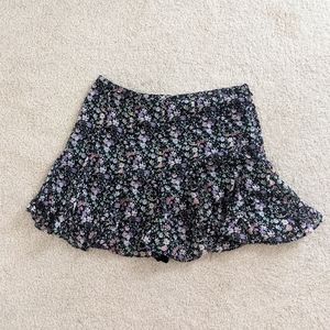 Floral Chiffon Mini Skort
